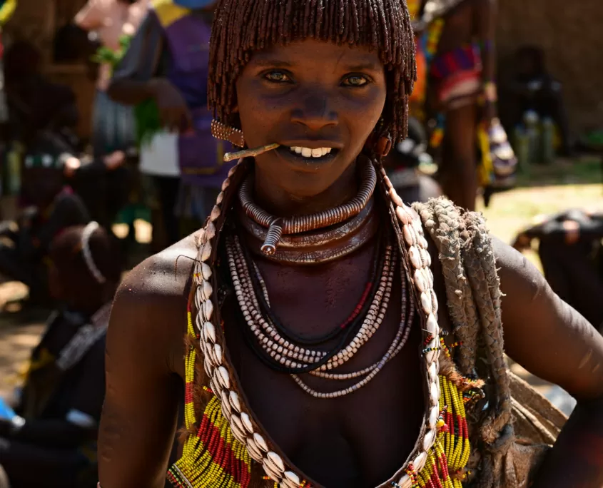 Hamer tribe woman in Turmi