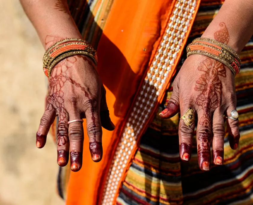 Henna hands India